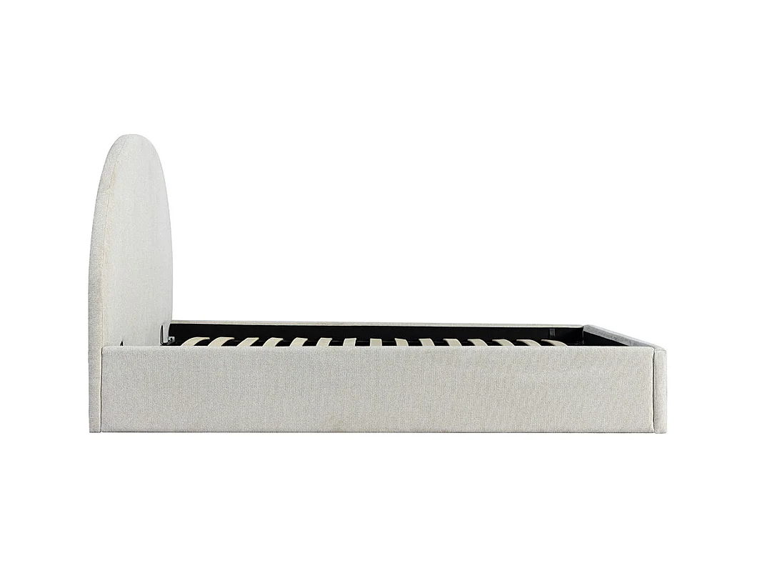 Backo - Lit coffre en tissu 140x190cm - Écru