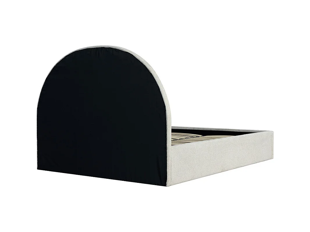 Backo - Lit coffre en tissu 140x190cm - Écru