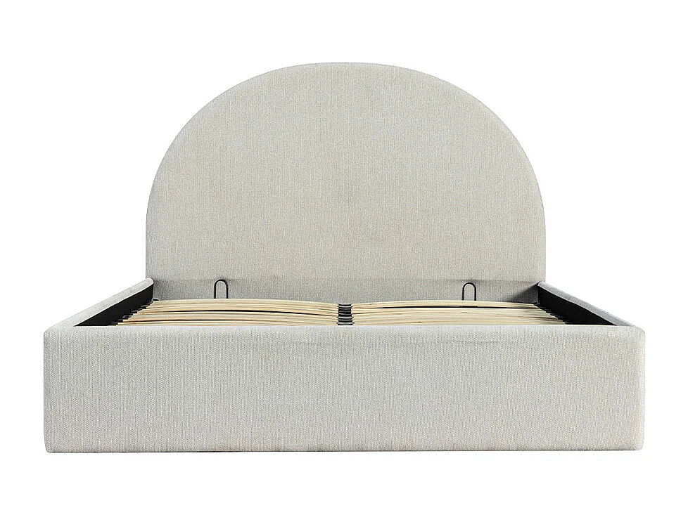 Backo - Lit coffre en tissu 140x190cm - Écru