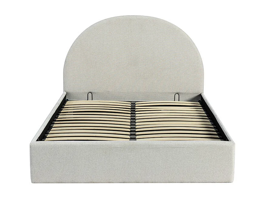 Backo - Lit coffre en tissu 140x190cm - Écru