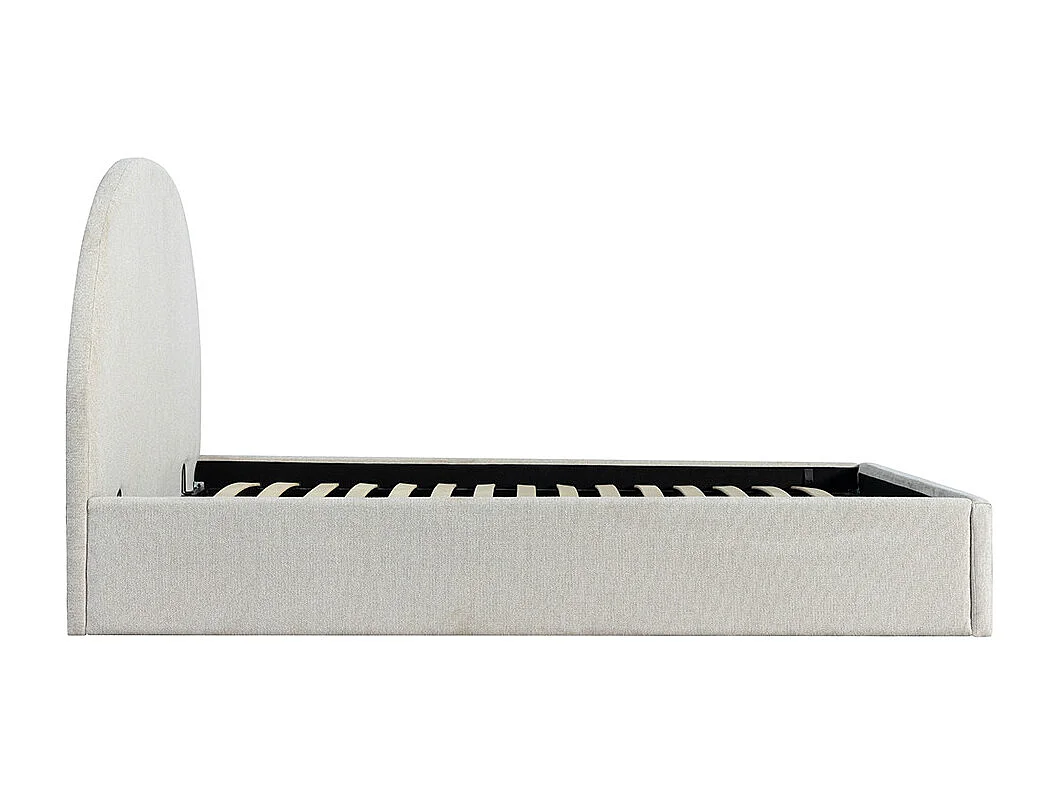 Backo - Lit coffre en tissu 140x190cm - Écru