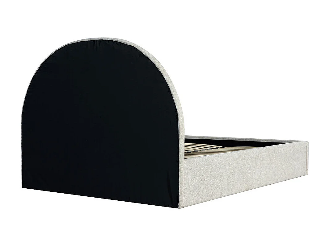 Backo - Lit coffre en tissu 140x190cm - Écru