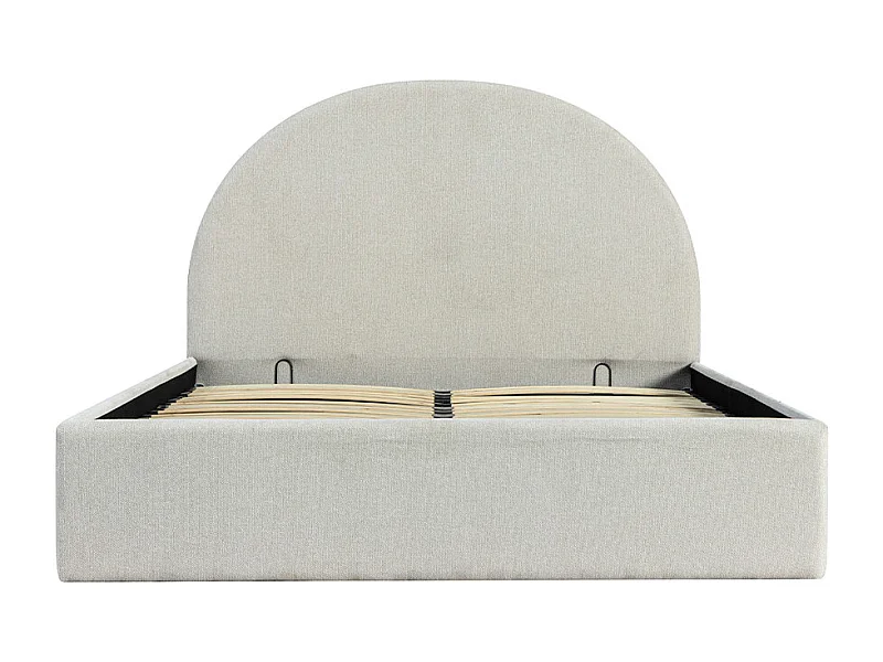 Backo - Lit coffre en tissu 140x190cm - Écru