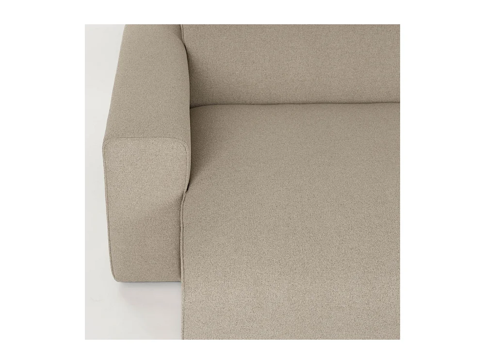 Milka - Canapé d'angle gauche 4 places en tissu - Taupe