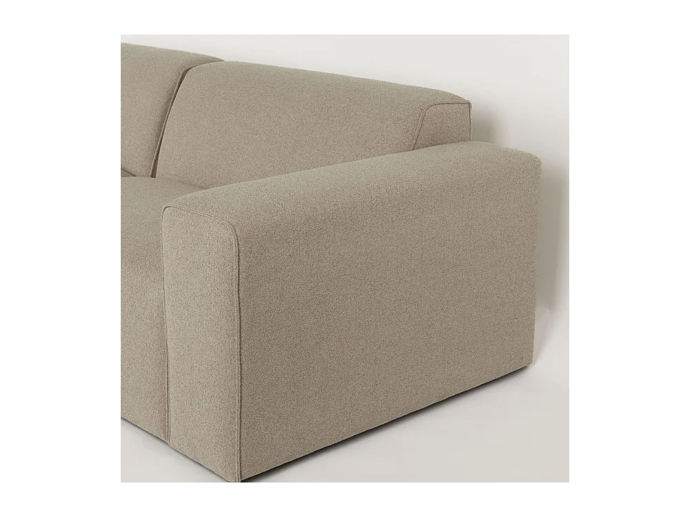 Milka - Canapé d'angle gauche 4 places en tissu - Taupe