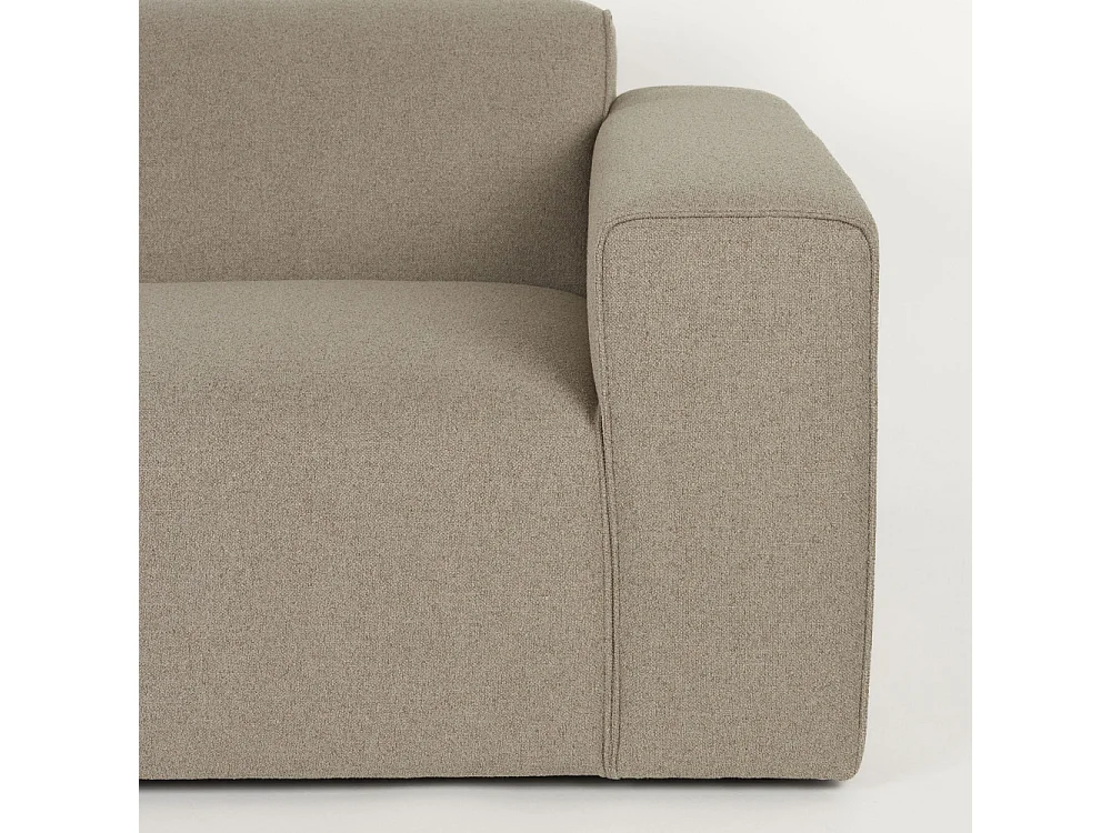 Milka - Canapé d'angle gauche 4 places en tissu - Taupe