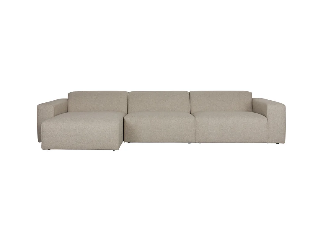 Milka - Canapé d'angle gauche 4 places en tissu - Taupe