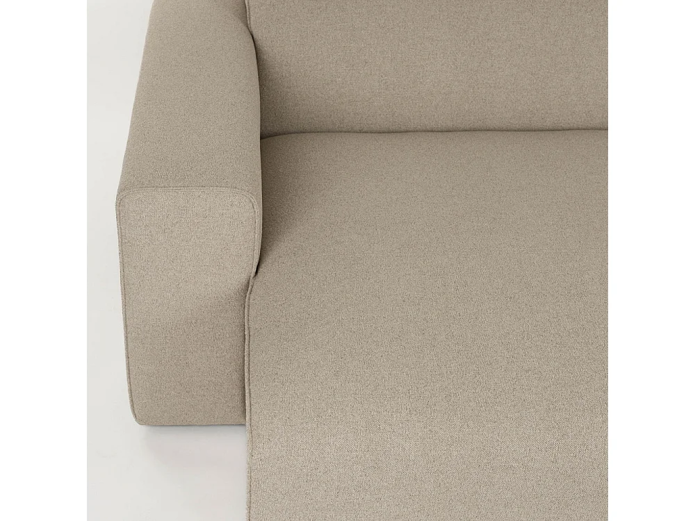 Milka - Canapé d'angle gauche 4 places en tissu - Taupe