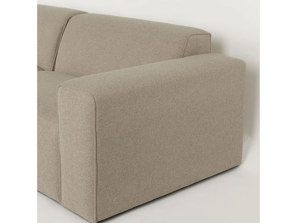 Milka - Canapé d'angle gauche 4 places en tissu - Taupe