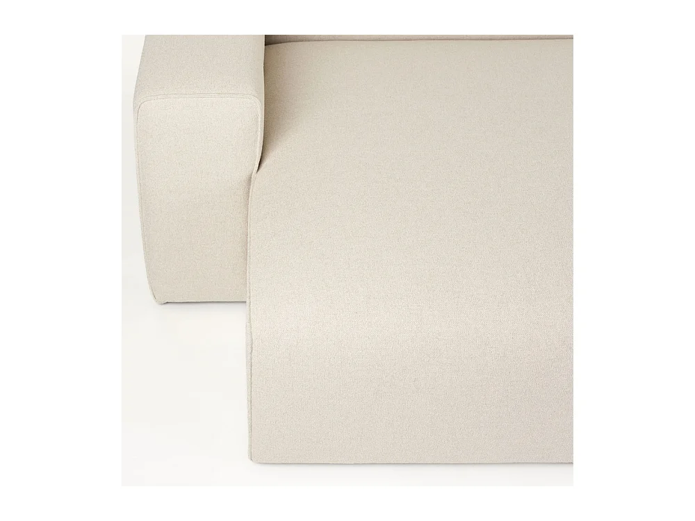 Milka - Canapé d'angle gauche 3 places en tissu - Beige