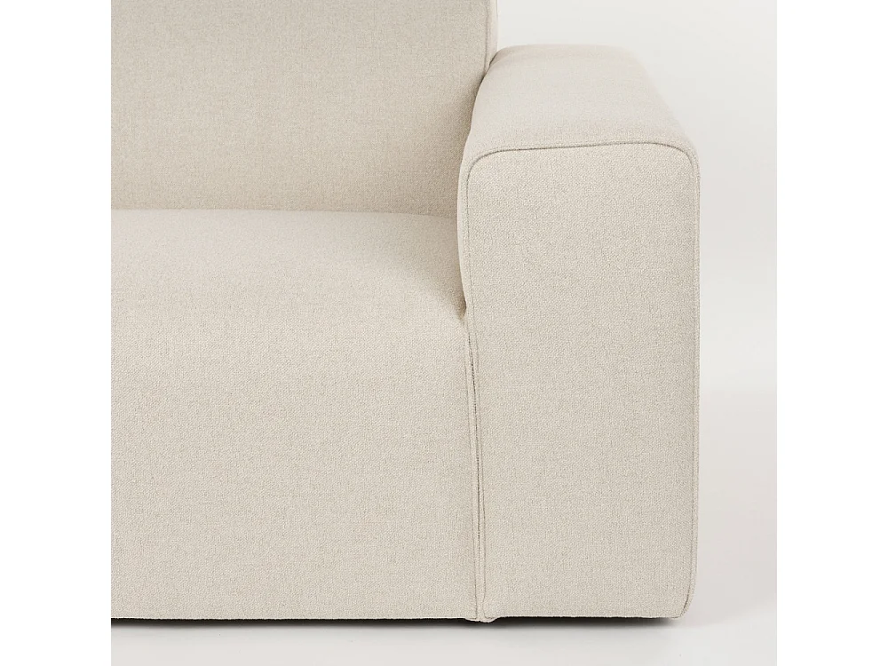 Milka - Canapé d'angle gauche 3 places en tissu - Beige