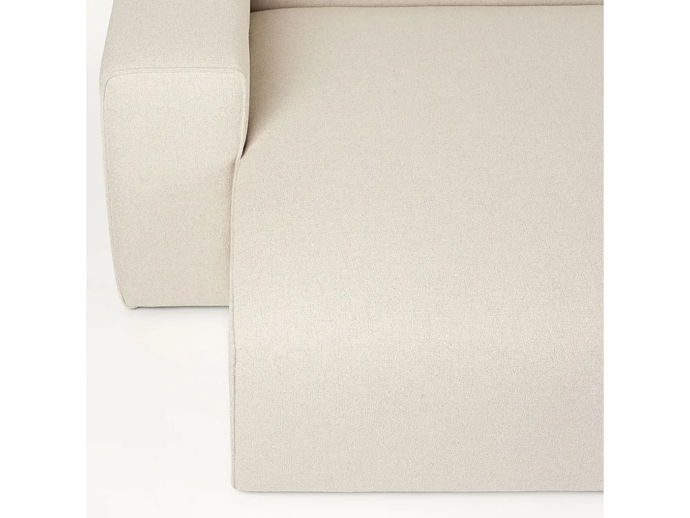 Milka - Canapé d'angle gauche 3 places en tissu - Beige