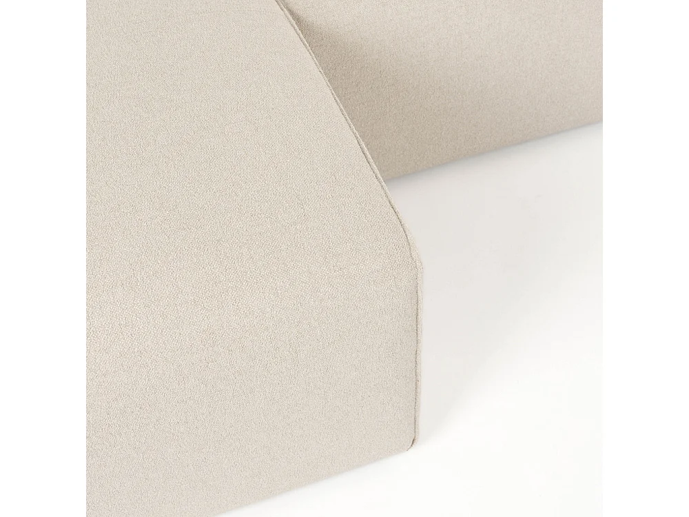Milka - Canapé d'angle gauche 3 places en tissu - Beige