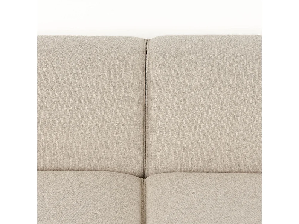 Milka - Canapé d'angle gauche 3 places en tissu - Beige