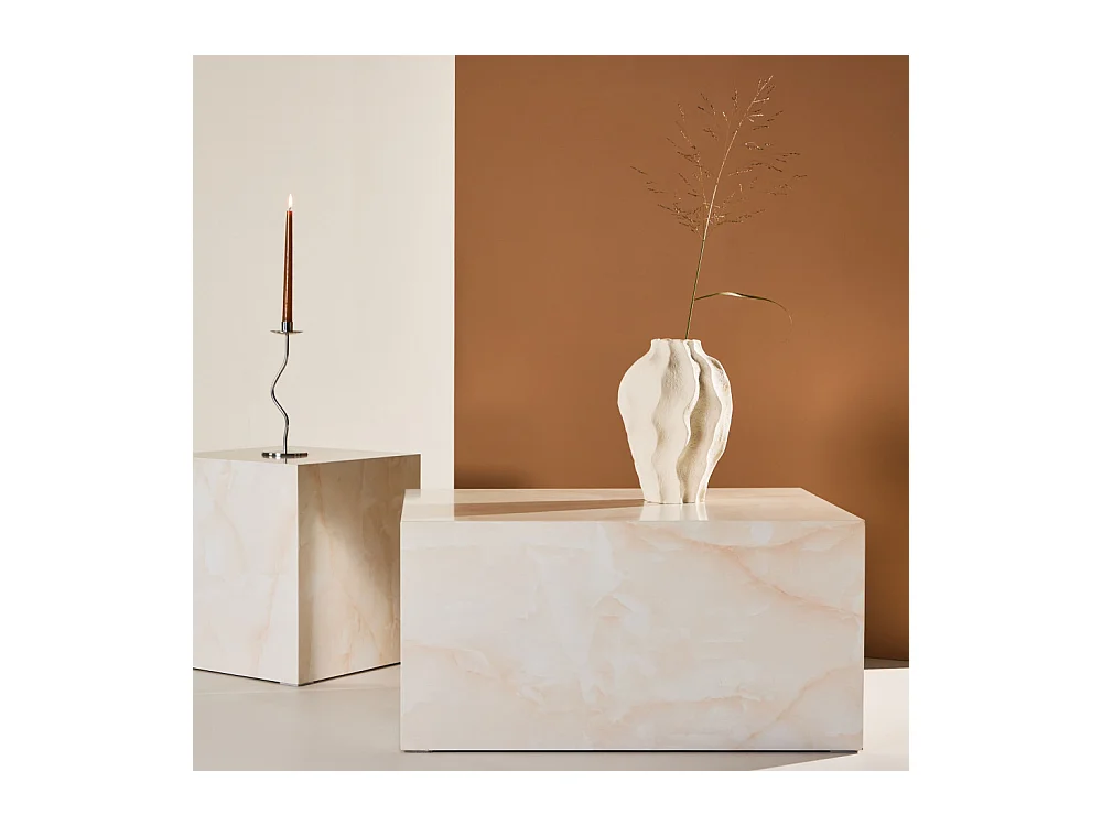 Table Basse Design "York" 80cm Jaune Clair