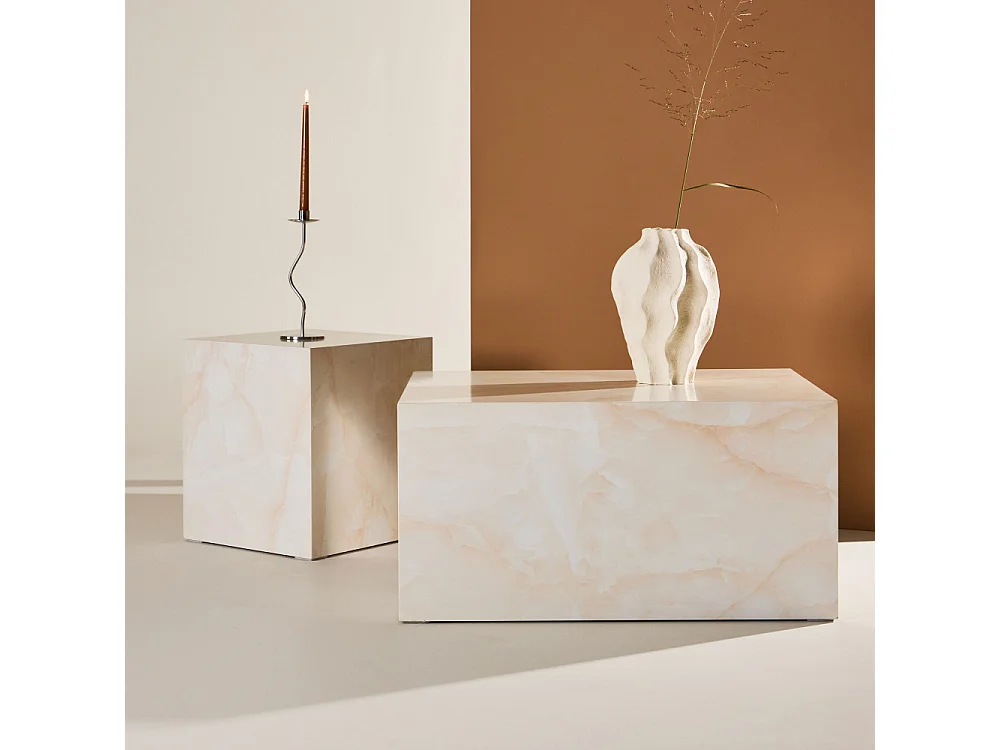 Table Basse Design "York" 80cm Jaune Clair