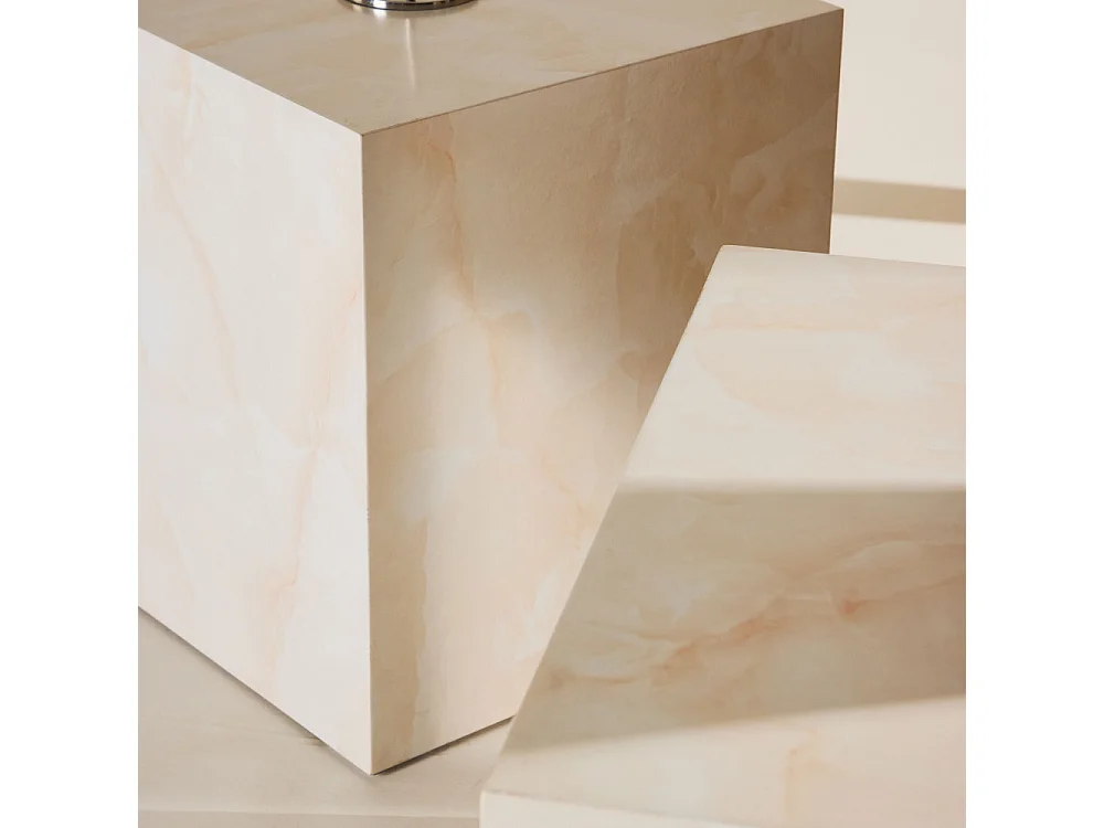 Table Basse Design "York" 80cm Jaune Clair