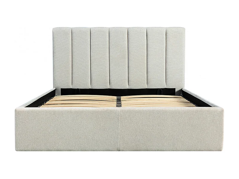 Lou - Lit coffre en tissu 140x190cm - Écru
