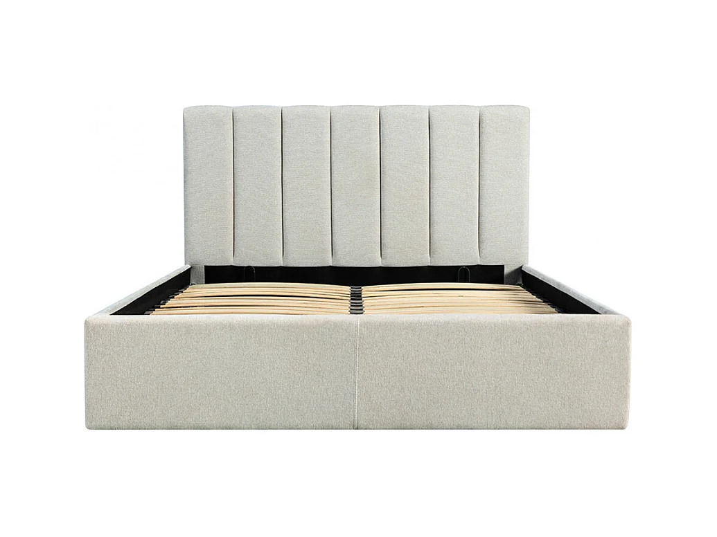 Lou - Lit coffre en tissu 140x190cm - Écru