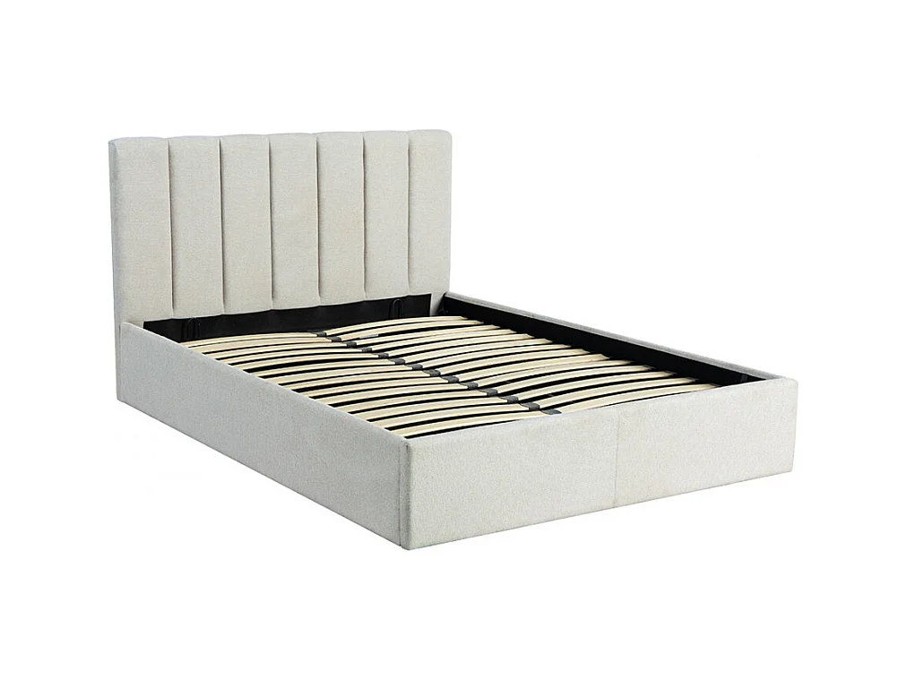 Lou - Lit coffre en tissu 140x190cm - Écru