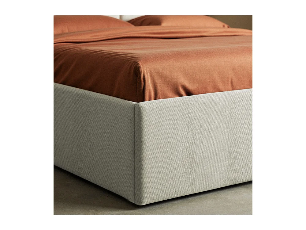 Lou - Lit coffre en tissu 140x190cm - Écru