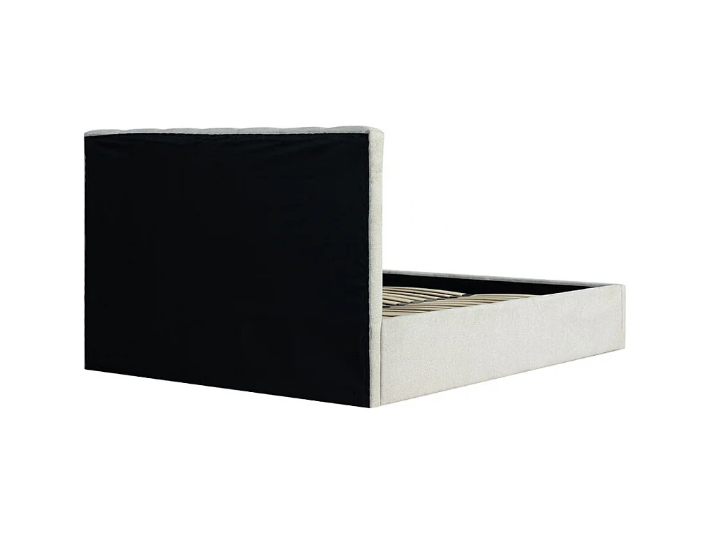 Lou - Lit coffre en tissu 140x190cm - Écru