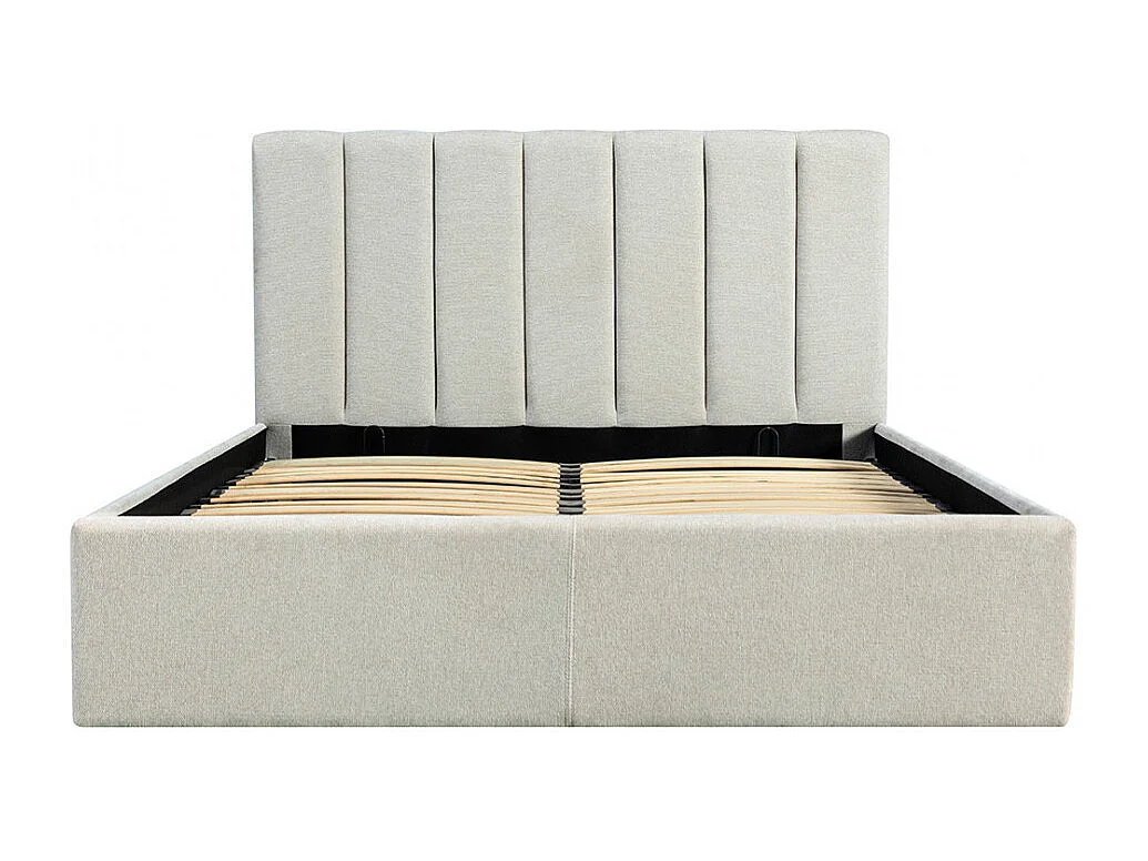 Lou - Lit coffre en tissu 140x190cm - Écru