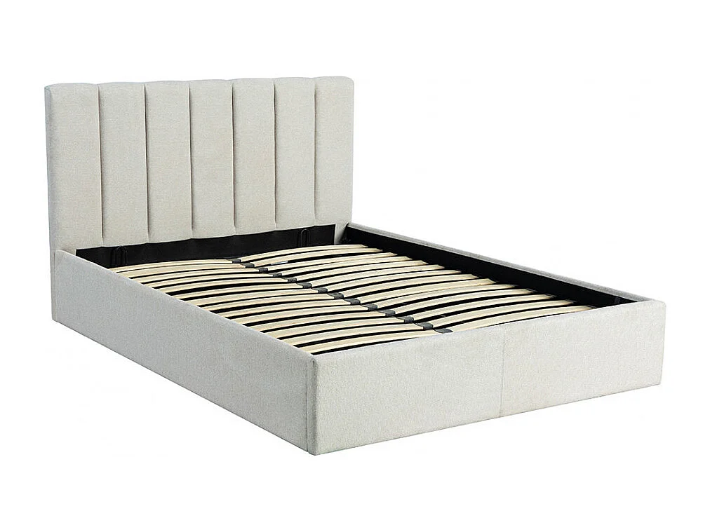 Lou - Lit coffre en tissu 140x190cm - Écru