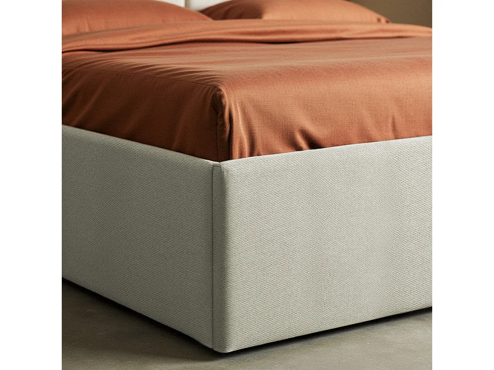 Lou - Lit coffre en tissu 140x190cm - Écru