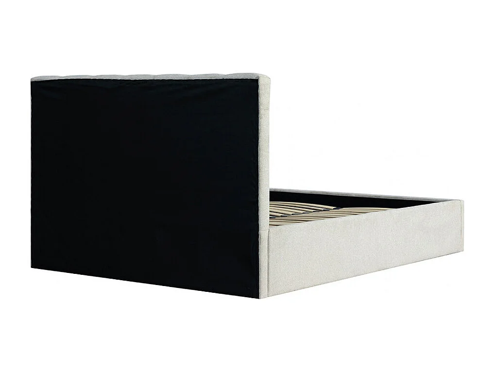 Lou - Lit coffre en tissu 140x190cm - Écru