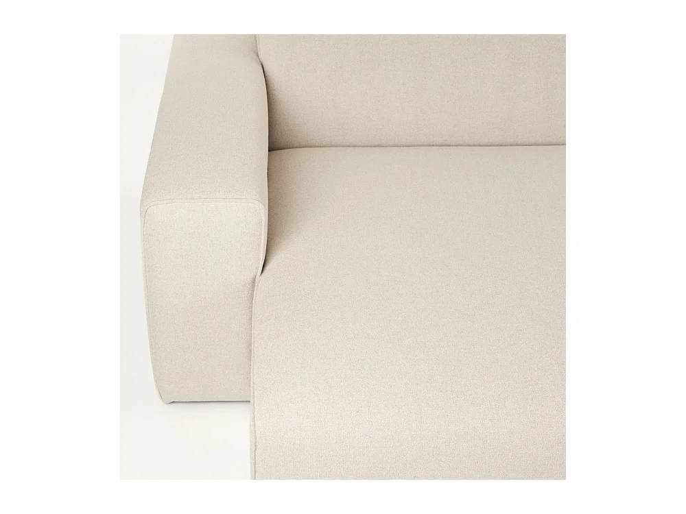 Milka - Canapé d'angle gauche 4 places en tissu - Beige