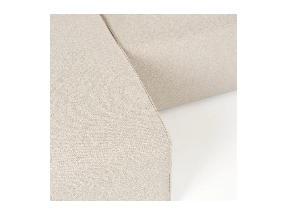 Milka - Canapé d'angle gauche 4 places en tissu - Beige