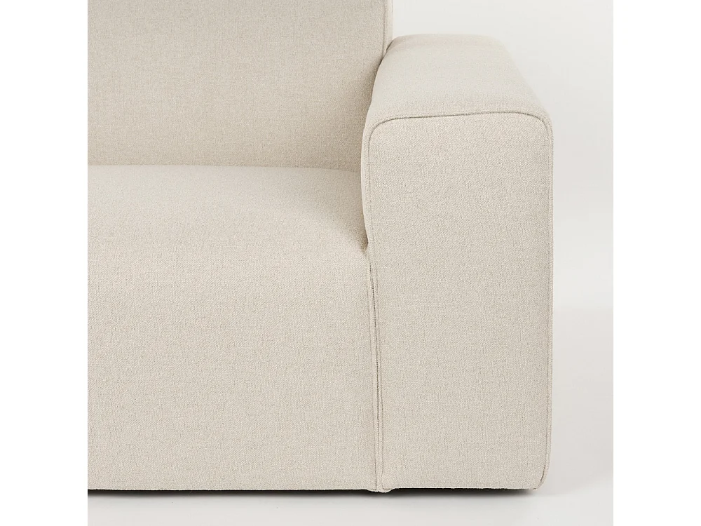 Milka - Canapé d'angle gauche 4 places en tissu - Beige