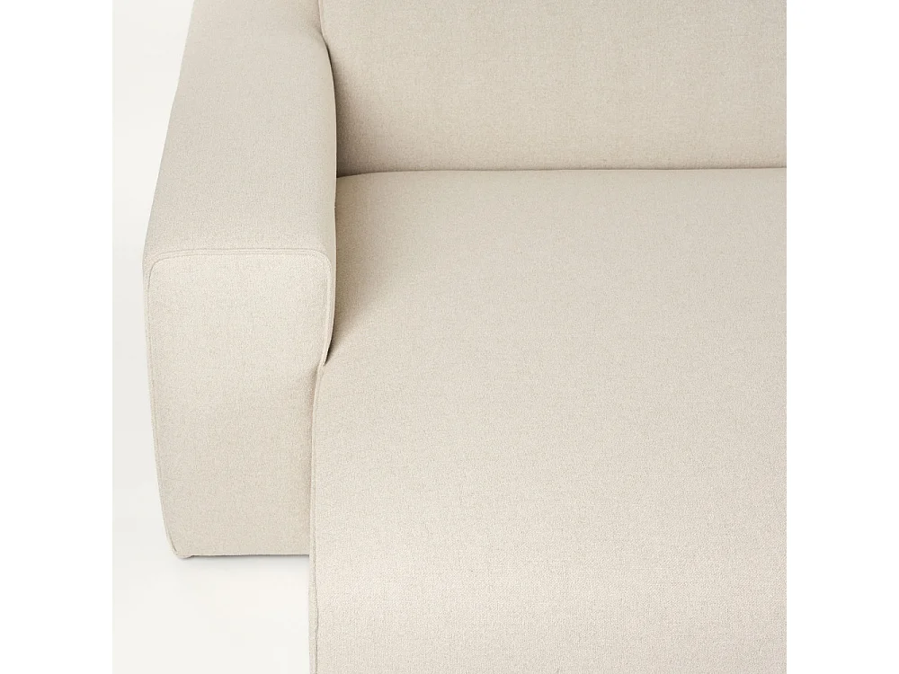 Milka - Canapé d'angle gauche 4 places en tissu - Beige