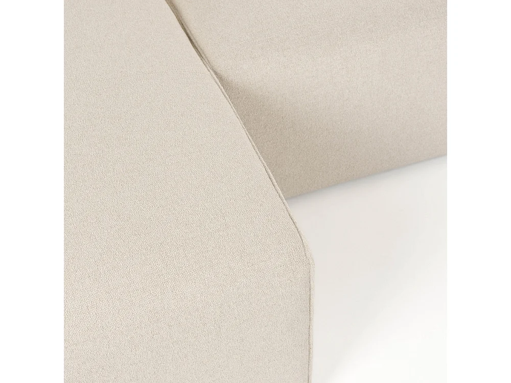 Milka - Canapé d'angle gauche 4 places en tissu - Beige