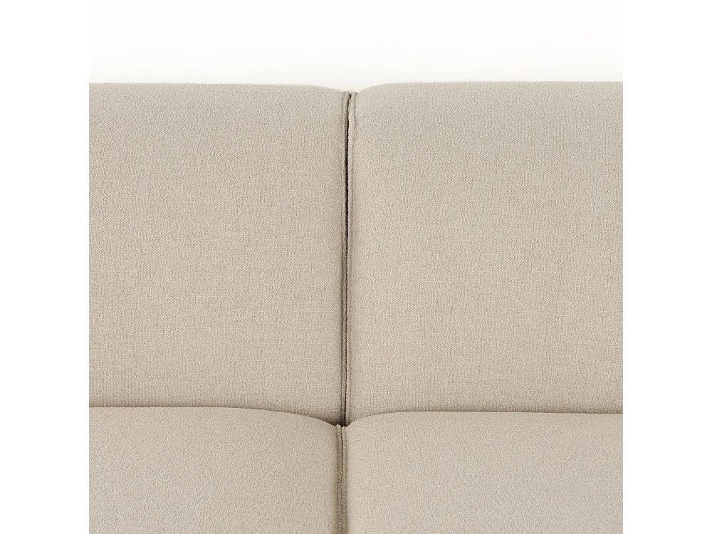 Milka - Canapé d'angle gauche 4 places en tissu - Beige