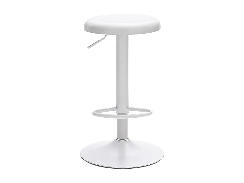 Pop - Tabouret de bar réglable en métal H60-81cm - Blanc
