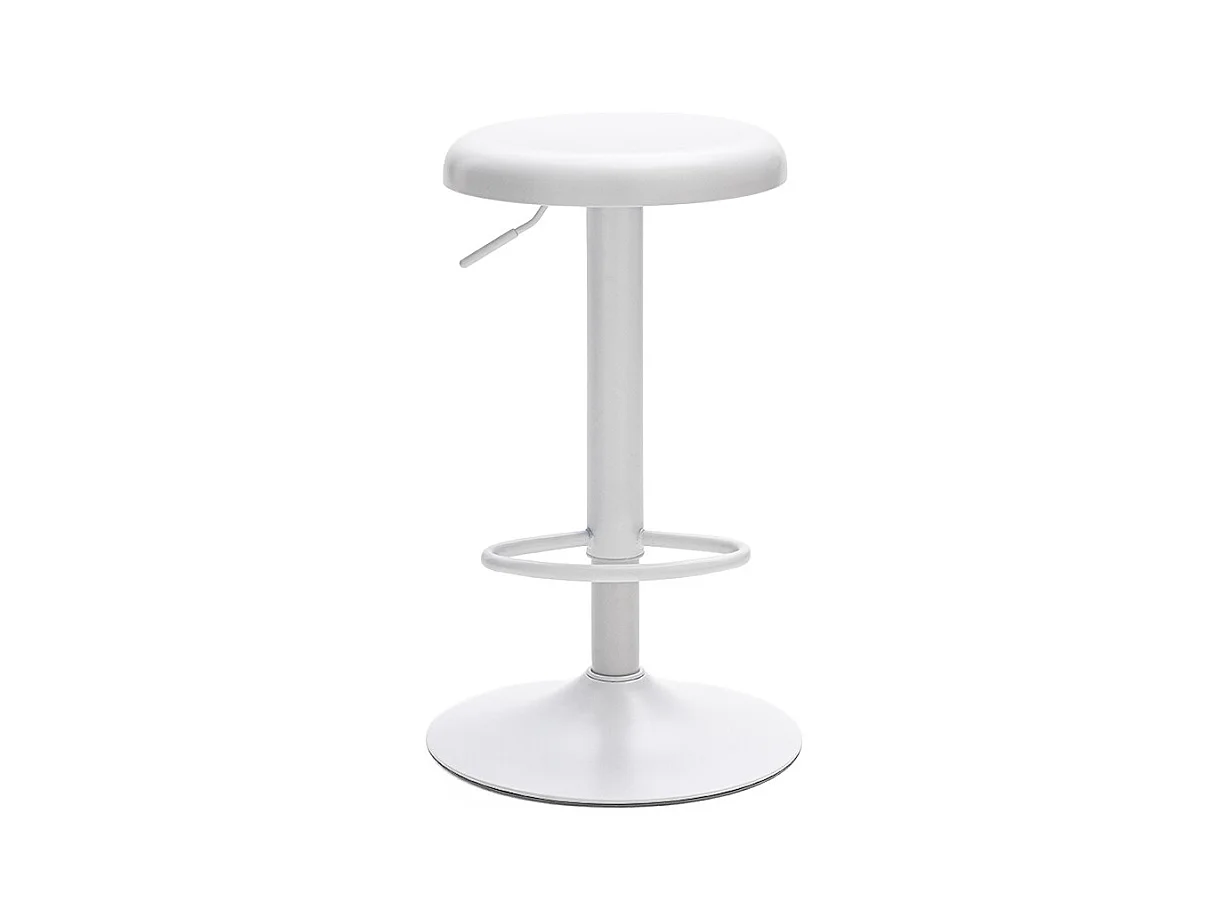 Pop - Tabouret de bar réglable en métal H60-81cm - Blanc