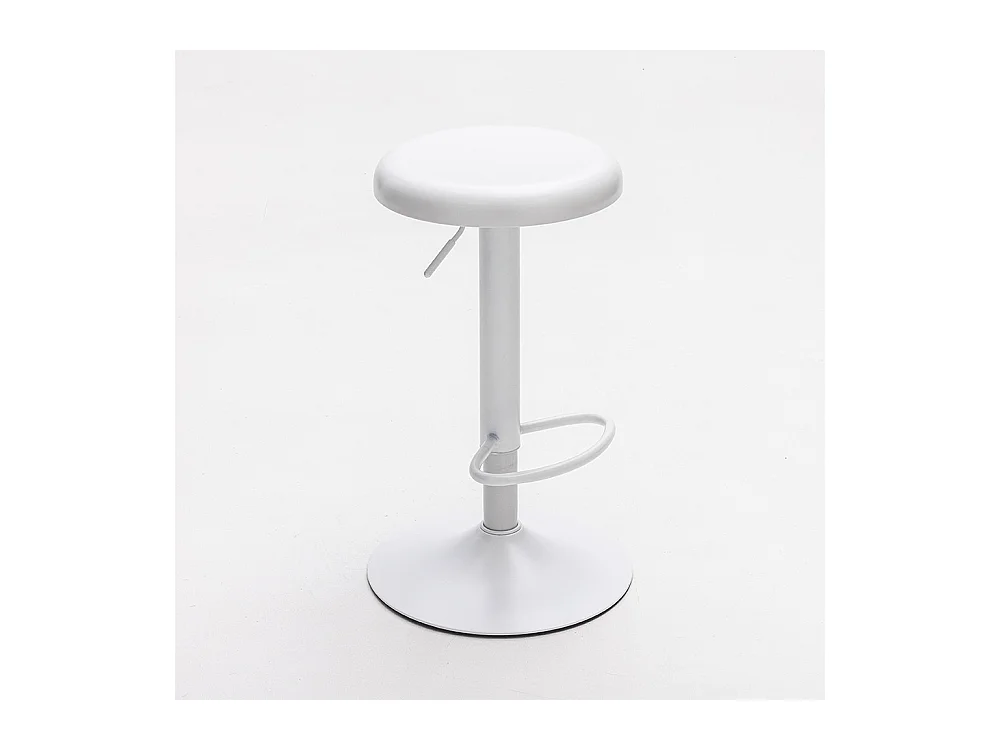 Pop - Tabouret de bar réglable en métal H60-81cm - Blanc