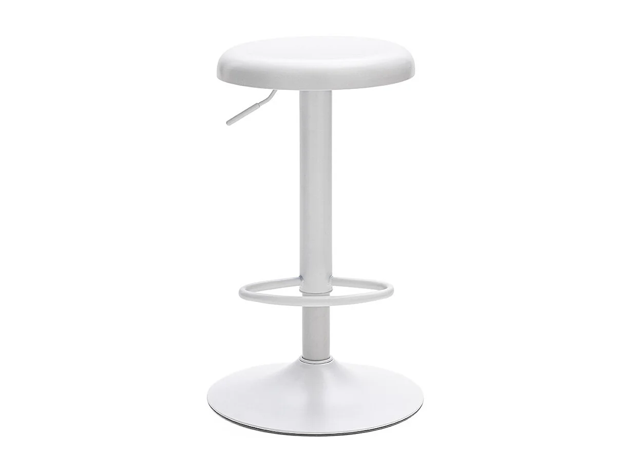 Pop - Tabouret de bar réglable en métal H60-81cm - Blanc