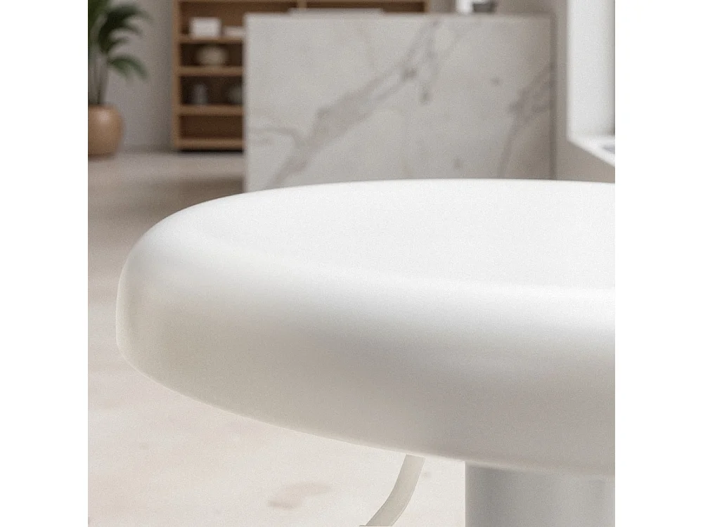 Pop - Tabouret de bar réglable en métal H60-81cm - Blanc