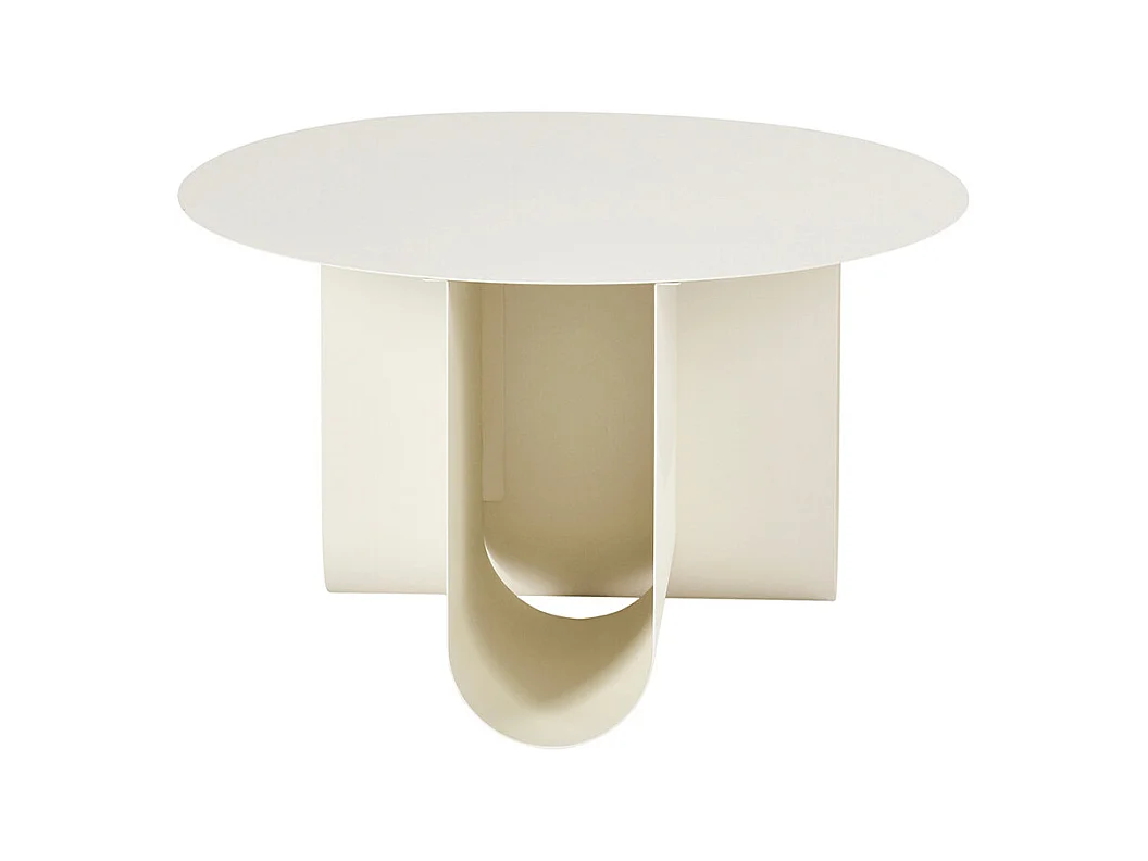 Blum - Table basse ronde en métal ø60cm - Beige