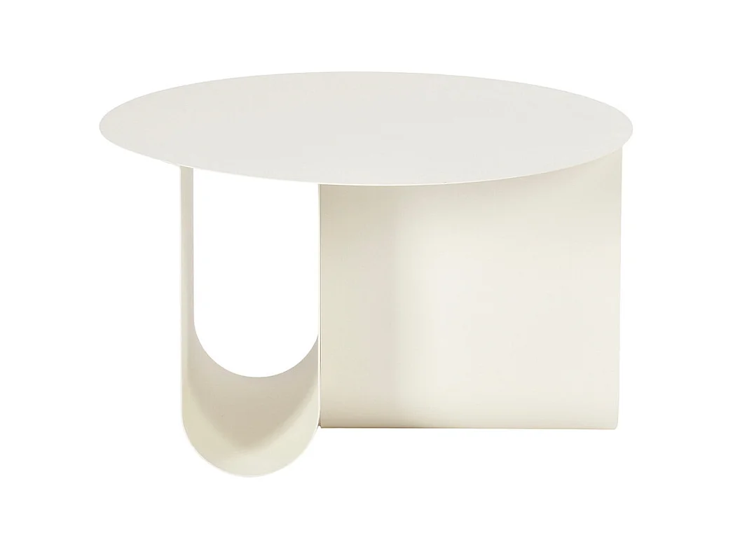 Blum - Table basse ronde en métal ø60cm - Beige