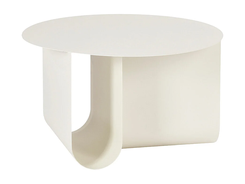 Blum - Table basse ronde en métal ø60cm - Beige
