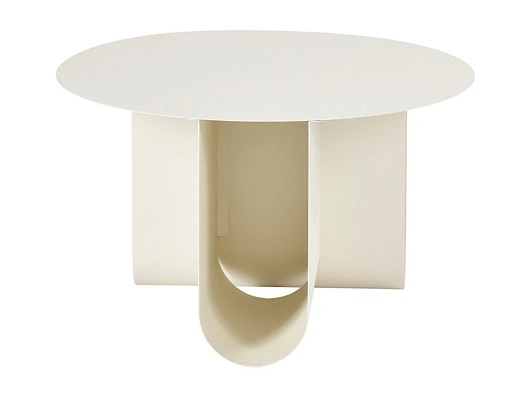 Blum - Table basse ronde en métal ø60cm - Beige