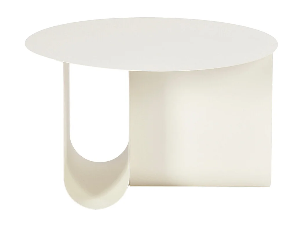 Blum - Table basse ronde en métal ø60cm - Beige