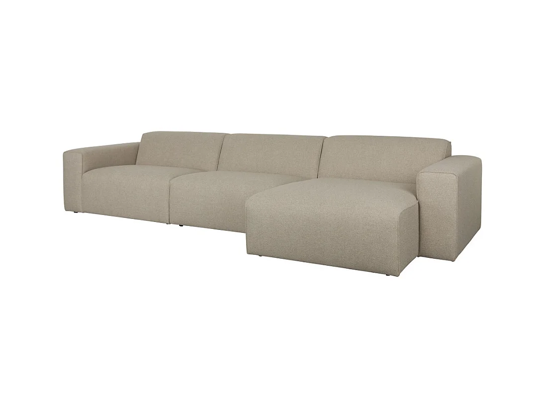 Milka - Canapé d'angle droit 4 places en tissu - Taupe