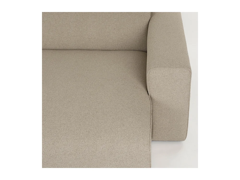 Milka - Canapé d'angle droit 4 places en tissu - Taupe
