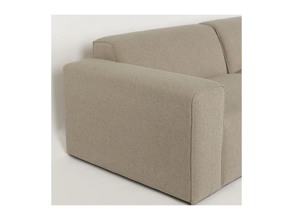 Milka - Canapé d'angle droit 4 places en tissu - Taupe