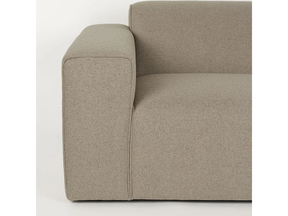 Milka - Canapé d'angle droit 4 places en tissu - Taupe